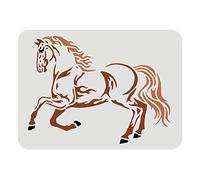 FINGERINSPIRE Stencil a forma di cavallo, 29,7 x 21 cm, per pittura a cavallo, in plastica, rettangolare, riutilizzabile, in esecuzione, cavallo, fai da te, decorazione per la casa