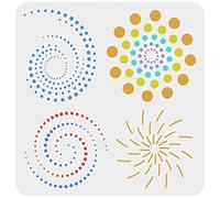 FINGERINSPIRE Stencil a spirale dei punti Geometrici a spirale geometrica riutilizzabile 30x30cm Modelli di pittura a punti Mandala per la pittura su mobili, legno e carta