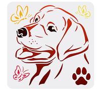 FINGERINSPIRE Stencil Cane 30x30 cm Scava Fuori Pittura Stencil Modello Cane Labrador Farfalla Stencil Cane Zampa Stampa Modello Disegno Plastica PET Stencil per Parete Pavimento Arredamento Mobili