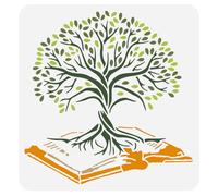 FINGERINSPIRE Stencil con albero della vita per pittura, 30 x 30 cm, grandi rami di albero, foglie, stencil per pittura a libro di radice di albero scavato, modello da disegno per la casa, fai da te,