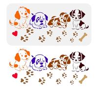 FINGERINSPIRE Stencil con bordo a forma di cucciolo di cane, 30 x 15 cm, grande stencil per pittura dalmata, stencil per disegno di carlino, bulldog, stencil Border Collie, stencil per decorazione da