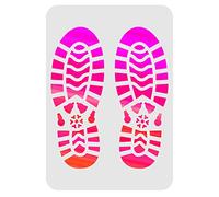 FINGERINSPIRE Stencil con impronta di impronte, in plastica, 29,7 x 21 cm, stencil rettangolari riutilizzabili per dipingere su legno, pavimento, parete e piastrelle