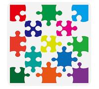 FINGERINSPIRE Stencil con motivo puzzle, 30 x 30 cm, riutilizzabile, per pittura fai da te, artigianato, figure geometriche, decorazione stencil per dipingere su pareti in legno e mobili in tessuto