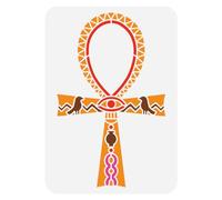 FINGERINSPIRE Stencil con simbolo egiziano Ankh per pittura, 21 x 29,7 cm, motivo con segni egiziani, stencil decorativo a tema egiziano, per dipingere su pareti, pavimenti in legno, piastrelle, tela,