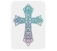 FINGERINSPIRE Stencil Croce Formato A4 rettangolo crocifisso Pittura Stencil Modello Stencil di Natale Riutilizzabile per Artigianato e Decorazioni (plastica)