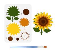 FINGERINSPIRE Stencil di Girasole a Strati per Dipingere con Pennello, 29.7x21cm Stencil Riutilizzabile a Tema Botanico in PET per Decorazioni Fai da Te e Decorazioni per La Casa