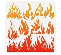 FINGERINSPIRE Stencil Fiamma 30x30 cm Riutilizzabile Modello Fuoco Decorazione Pittura per Arte Finestra Parete Artigianato