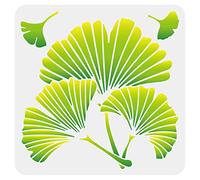FINGERINSPIRE Stencil Foglia di Ginkgo 30x30cm Scava Fuori Foglie di Piante Disegno Stencil Riutilizzabile Plastica Ginkgo Stencil Modello per Dipingere su Album Fotografico Pareti Tela Arredamento