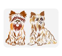 FINGERINSPIRE Stencil per dipingere cani Yorkshire 21 x 29,7 cm, modello di disegno con cane Yorkshire grande e carino a tema animale per la decorazione della parete del pavimento della casa