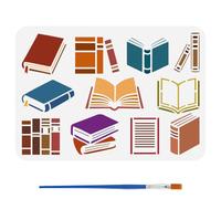 FINGERINSPIRE Stencil per libri con pennello, 29,7 x 21 cm, stencil in carta riutilizzabile, stencil in carta PET per quaderno, silhouette, decorazione, stencil a temi orientali, per dipingere su