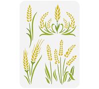 FINGERINSPIRE Stencil per Orecchie di Grano, 21 x 29,7 cm, con Orecchie di Grano e Orecchie da Grano, Modello di Disegno di Grano, Riutilizzabile, Lavabile, per la casa, la Parete, Il Pavimento