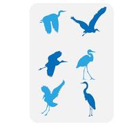 FINGERINSPIRE Stencil per pittura a forma di airone, 21 x 29,7 cm, grande stencil con uccelli volanti, per dipingere uccelli in piedi, modello riutilizzabile a tema animale per artigianato fai da te