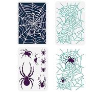 FINGERINSPIRE Stencil per pittura a ragnatela, 3 pezzi, 21 x 29,7 cm, riutilizzabile, per Halloween, decorazione fai da te per feste