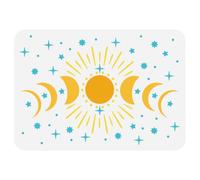 FINGERINSPIRE Stencil per pittura con fasi lunari, 21 x 29,7 cm, riutilizzabile, con glitter, motivo a stella, per decorazione fai da te con sole, luna, stella, stencil per dipingere su legno, pareti,