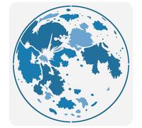 FINGERINSPIRE Stencil per pittura con luna piena, 30 x 30 cm, riutilizzabile, motivo pianeti, modello fai da te, arte spaziale, decorazione lunare celeste, stencil per dipingere su pareti in legno,