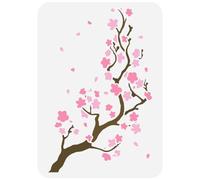 FINGERINSPIRE Stencil per pittura con sagoma di fiori di ciliegio, 21 x 29,7 cm, modello grande in plastica PET con rami di fiori, stencil per dipingere su legno, tessuto, tela