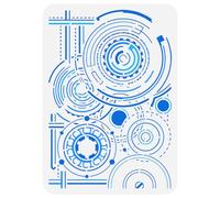 FINGERINSPIRE Stencil per pittura di macchinari, 21 x 29,7 cm, riutilizzabile, modello di bersaglio, modello di disegno, fai da te, artigianato, ingranaggi, decorazione, stencil per pittura su legno,