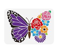 FINGERINSPIRE Stencil per Pittura Farfalla Floreale 29.7x21cm Scava Fuori Farfalla Stencil Riutilizzabile Vari Fiori Stencil Modello Fai Da Te per Dipingere su Piastrelle In Tessuto per Scrapbook