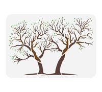 FINGERINSPIRE Stencil per pittura grande con due alberi, 21 x 29,7 cm, in PET, albero della vita, riutilizzabile
