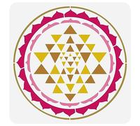 FINGERINSPIRE Stencil per pittura in orgonite Sri Yantra, 30 x 30 cm, riutilizzabile, triangolo, piramide, disegno, stencil fai da te, per pittura su legno, pareti, tessuti, mobili