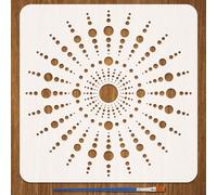 FINGERINSPIRE Stencil per Pittura Mandala con Pennello 30x30cm Modello per Disegno A Pois Stencil Fai da Te per Pittura su Legno, Pareti, Tessuti e Mobili
