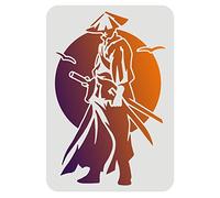 FINGERINSPIRE Stencil per Samurai Cinese spadaccino 29,7 x 21 cm Cina Heroes Disegno Stencil Riutilizzabile Cina Cavaliere Antico Stencil Paladino Guerriero Stencil per Pittura su Legno, Tessuto