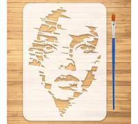 FINGERINSPIRE Stencil Pixel Style per Carattere con Pennello 21x29.7cm Stencil per Dipingere Volto Umano Faccia Frontale Carattere Modelli da Disegno PET Riutilizzabili per Dipingere su Parete