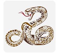 FINGERINSPIRE Stencil realistico per pittura a serpente, 30 x 30 cm, in plastica, con motivo a serpente, riutilizzabile, per dipingere su legno, pavimento, parete, piastrelle, tela, tessuto e mobili