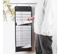 FINGERINSPIRE Tabella Tascabile 905x332x3.5mm con 18 Schede Organizer Visivo per Routine Giornaliera per Aule Ufficio Casa Sistema di Aggancio a Parete in Tessuto Resistente con Set Completo di Ganci