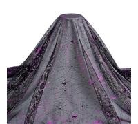 FINGERINSPIRE Tessuto a rete per ragnatela per Halloween, viola, 100 x 150 cm, colore nero, per artigianato strega, costume, velo, cappello, sartoria, tessuto elasticizzato per decorazioni per feste
