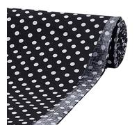 FINGERINSPIRE Tessuto di Cotone A Pois Bianchi e Neri Da 1 m Tessuto Stampato A Pois Da 1.56 m di Larghezza Tessuto di Cotone Rettangolare con Motivo A Pois Tessuto per Vestitini Da Bambola