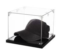 FINGERINSPIRE Vetrina per cappelli con base a specchio, 23,5 x 24,3 x 18,4 cm, trasparente, antipolvere, rettangolare, per tappi da baseball