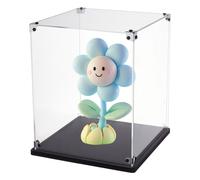 FINGERINSPIRE Vetrina per Casco in Acrilico Trasparente da 20x20x25cm, Montaggio da Tavolo, Nero e Trasparente