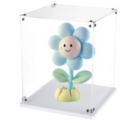 FINGERINSPIRE Vetrina per Casco Vetrina in Acrilico Rettangolare Da 20x20x25cm con Base Bianca per Modello di Casco Assemblare Scatola per Esposizione Trasparente Antipolvere per Figure Giocattoli
