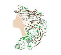FINGERINSPIRE Volto Di Donna E Albero Stencil Per Pittura 21X29,7Cm Volto Di Donna Scavato Modello Di Disegno Ramo Foglia Capelli Pittura Stencil Donna Silhouette Stencil Personaggio Tema Template