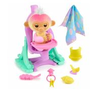 Fingerlings 2023 set interattivo per bambini con culla e seggiolone 2 in 1 e 6 accessori (da 5 anni)