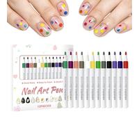 Fingernail Art Pens - 12 Color Nail Drawing Markers for DIY Designs | Quick Dry Long-Lasting Colors, Creative Nail Tools for Women Wife Girlfriend Holiday Birthday Home Use