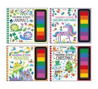 Fingerprint Activities Series 2 Collection 4 Books Set (Monsters, Christmas, Unicorns and Fairies, Animals)