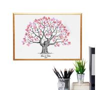 Fingerprint Tree Canvas Guest Book, DIY Wedding Signature Party Decor | Creative fingerprint tree guest sign canvas for weddings, birthdays, parties and memorable events.