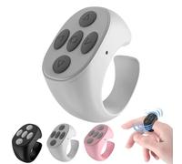 Fingertip Wireless Bluetooth Remote Control for iPhone, Scrolling Ring for Phone Camera, Smart Clicker Fingertips, Finger Tip Controller, Rechargeable Keyboard Hand App Page Turner(1*White)
