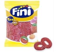 Fini Anelli Gommosi alla Fragola Acida, Caramelle a Forma di Anello, 1 kg