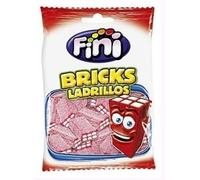 Fini Bricks Ladrillos Caramelle Gommose Acide alla Fragola, Confezione da 12 Buste da 1 kg
