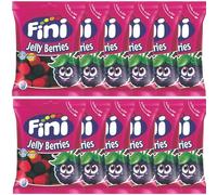 Fini Jelly Berries Moras, More e Lamponi Gommose con Granella di Zucchero, Senza Grassi, Senza glutine 90 gr [12 buste, tot 1080 gr