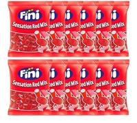 Fini Sensation Red Mix Caramelle gommose rosse, Rotelle, Mattoncini, Gessetti 12 conf da 90gr [ totale 1080 gr ]