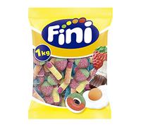 Fini Sour Booom Mix | Caramelli Acidi | Dolci Assortiti di gomma Pica senza glutine e senza grassi | Salva per feste e regali - 1 kg