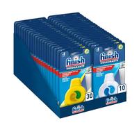 Finish Additivo Lavastoviglie, Confezione da 40x4ml Deodorante per Lavastoviglie, Cassa Mista Set 10 Deo Odorstop Profumo di Fresco, 30 Lemon e Lime