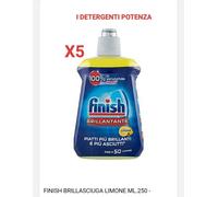 Finish Brillantante Lavastoviglie al Limone da 250 ml di Brillantante PEZZI 5