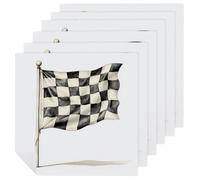 Finish Flag - Set di 6 tovaglioli di stoffa quadrati con motivo a scacchi, riutilizzabili, lavabili, in poliestere, per cene e feste