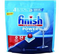 34 PASTIGLIE LAVASTOVIGLIE TABS DETERSIVO PIATTI FINISH POWERBALL ALL IN 1