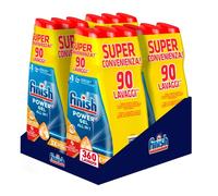 Finish Powergel Detersivo Lavastoviglie Anti Odore, Gel Lavastoviglie, 360 Lavaggi, 12 confezioni da 30 Lavaggi di Liquido Lavastoviglie